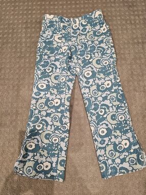 Esprit Teal/White Floral Pants, Size 0 No
